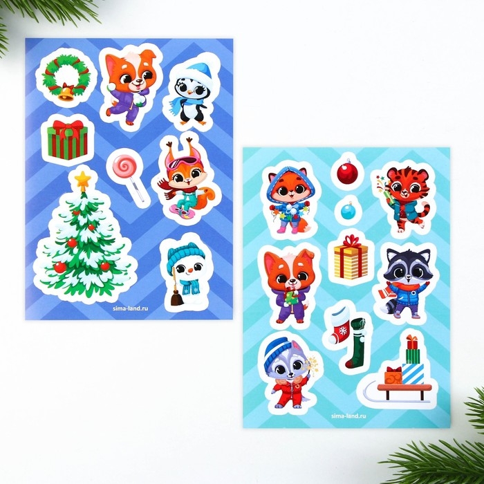 Подарочный набор новогодний, блокнот,наклейки 2 л и магнитные закладки 2 шт &laquo;Сказочный набор&raquo;