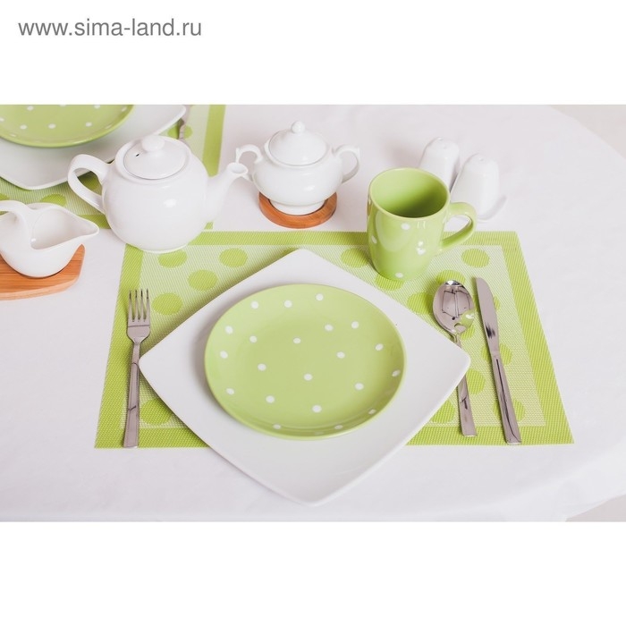 Кружка керамическая Доляна &laquo;Зелёный Горох&raquo;, 360 мл, цвет зелёный