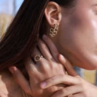 Кольцо &laquo;Минимал&raquo; круги дуэт, цвет золото, безразмерное