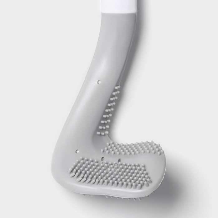 Ёршик для унитаза Доляна, силиконовый, 7&times;4&times;39 см, цвет серый