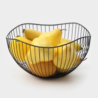 Фруктовница Доляна &laquo;Лайн&raquo;, 26&times;26&times;12,5 см, чёрный