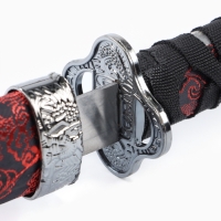 Сув. изделие катаны 2в1 на подставке, ножны кожзам,красный дракон на черном 47/70см