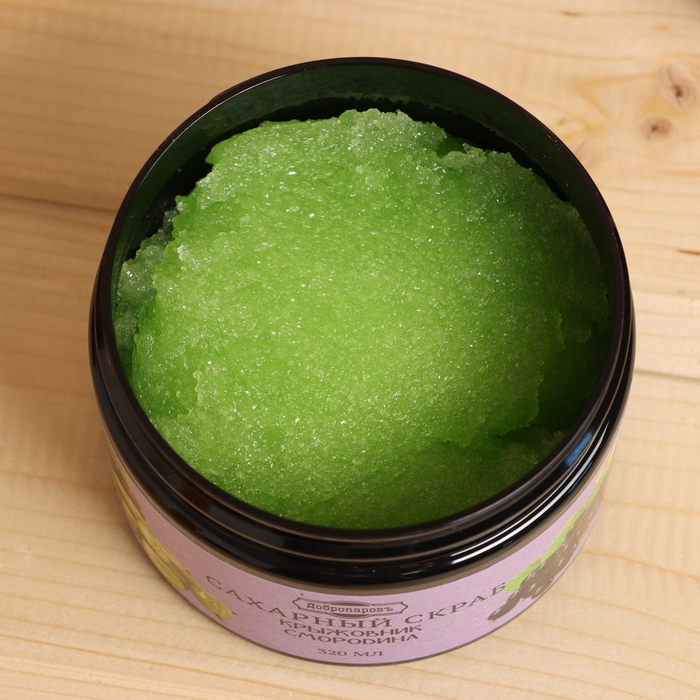 Скраб Скраб "Крыжовник-смородина" 320 мл, гель для душа "Мёд" 420 мл + мочалка