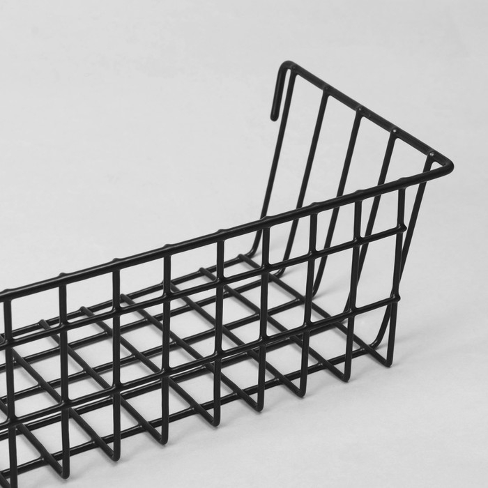 Корзина на сетку, 38,5&times;13&times;9,5 см, цвет чёрный
