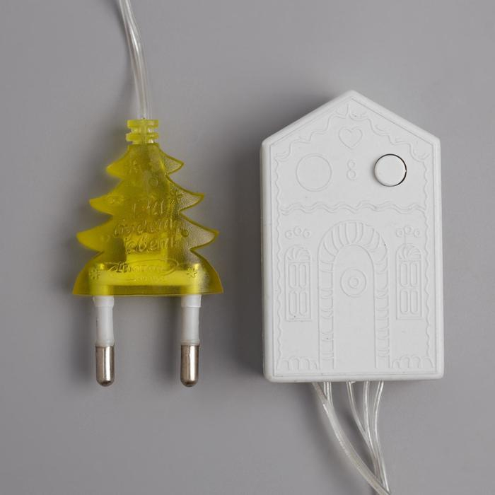 Гирлянда &laquo;Нить&raquo; 4 м с насадками &laquo;Звёздочка&raquo;, IP20, прозрачная нить, 20 LED, свечение тёплое белое, 8 режимов, 220 В