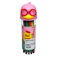 Фломастеры 18 цветов "Утка в очках", в пластиковом пенале, МИКС