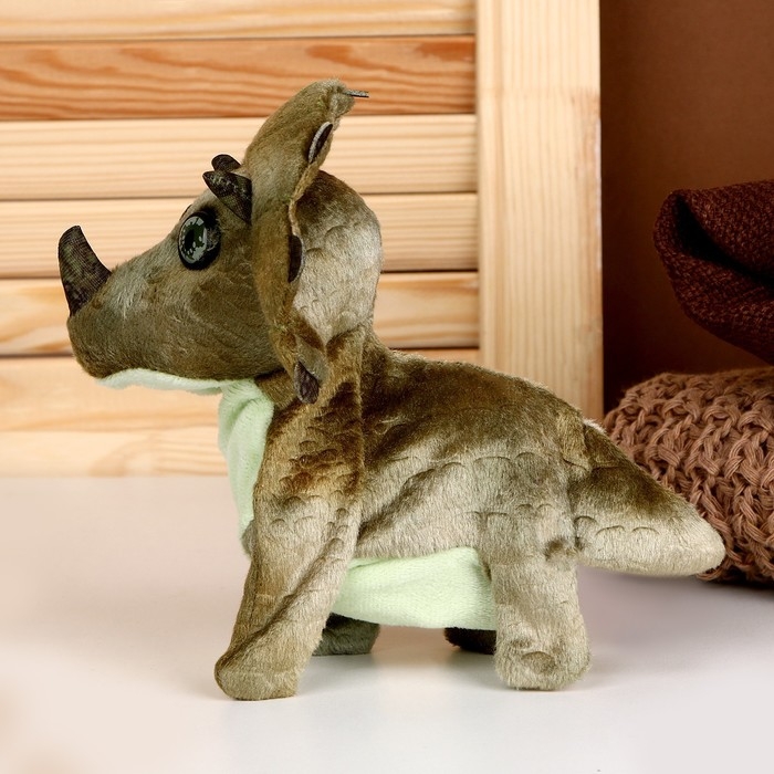 Мягкая музыкальная игрушка &laquo;Динозаврик&raquo;, 16 см, цвет тёмно-зеленый