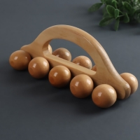 Массажёр &laquo;Гусеница&raquo;, универсальный, 17,5 &times; 7,5 &times; 6,5 см, 10 шариков, деревянный