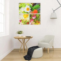 Картина модульная на подрамнике "Сентябрьский букетик" 4-30х30 см