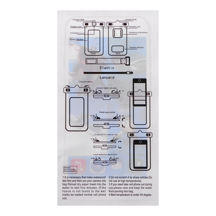 Водонепроницаемый чехол для телефонов Luazon, размер 20х10.5 см, зеленый Водонепроницаемый чехол для телефонов Luazon, размер 20х10.5 см, зеленый