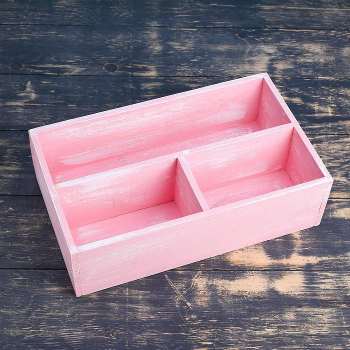 Ящик деревянный 34.5×20.5×10 см подарочный комодик, розовая кисть Ящик деревянный 34.5×20.5×10 см подарочный комодик, розовая кисть