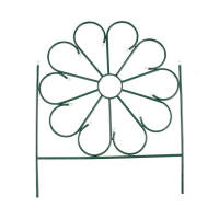 Ограждение декоративное, 75 &times; 305 см, 5 секций, металл, зелёное, &laquo;Ромашка&raquo;