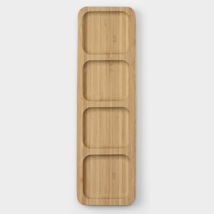 Менажница Striata, 4 секции, 33&times;9,5 см, цвет бежевый