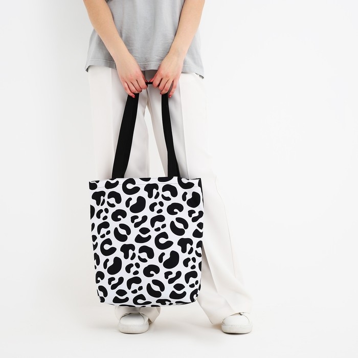 Шопер Леопард, 40х12х38, цвет чёрный Шопер Леопард, 40х12х38, цвет чёрный