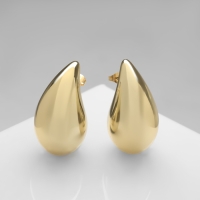 Серьги пластик «Капля» крупная, цвет золото Серьги пластик «Капля» крупная, цвет золото