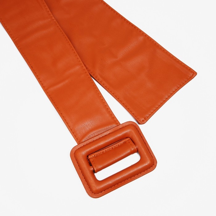 Ремень женский, ширина 8-10 см, на затяжке, цвет рыжий
