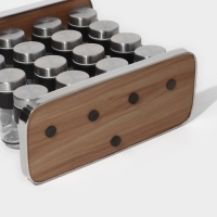 Набор стеклянных баночек для специй на подставке Magistro &laquo;Модерн&raquo;, 16 шт