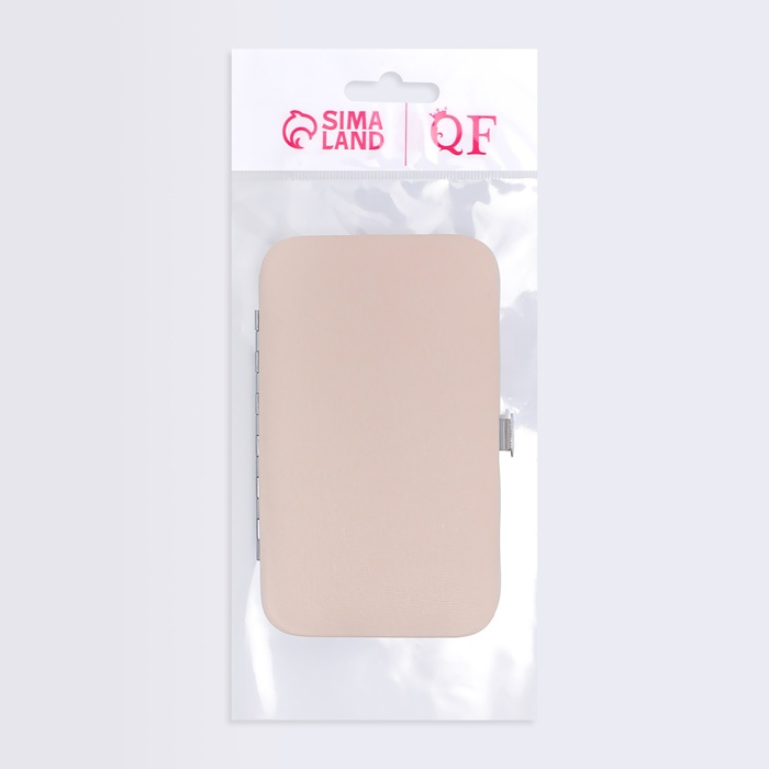 Набор маникюрный, 8 предметов, в футляре, цвет бежевый/розовое золото