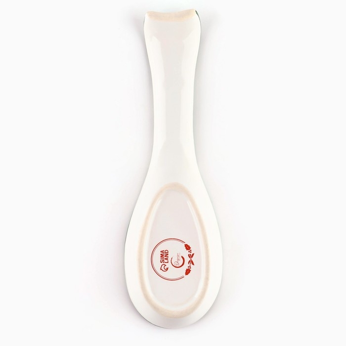 Новый год! Подставка новогодняя керамическая под ложку &laquo;Зимний лес&raquo;, 7 х 22.3 см, цвет белый