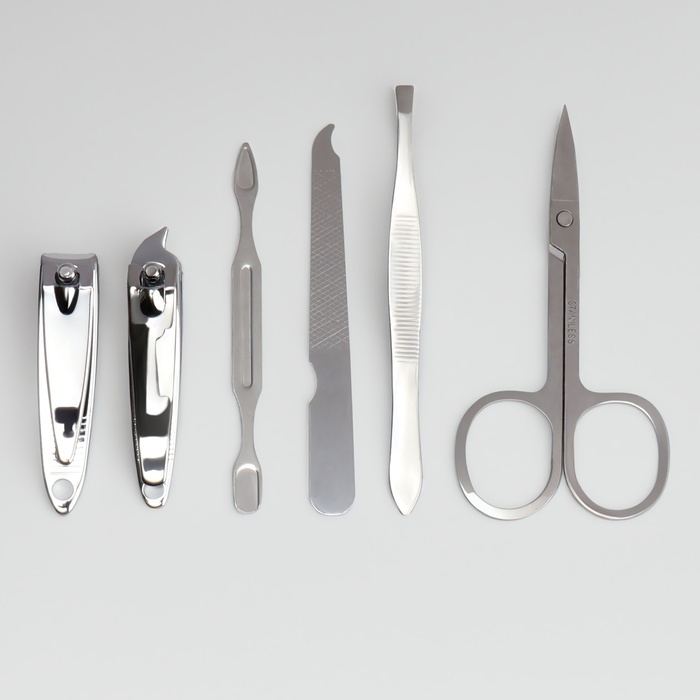 Набор маникюрный «Paris», 6 предметов, в футляре, в PVC - пакете, рисунок МИКС Набор маникюрный «Paris», 6 предметов, в футляре, в PVC - пакете, рисунок МИКС