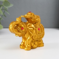 Нэцке полистоун бронза "Слон с денежной жабой на спине" 7,5х9,3х5,2 см Нэцке полистоун бронза "Слон с денежной жабой на спине" 7,5х9,3х5,2 см