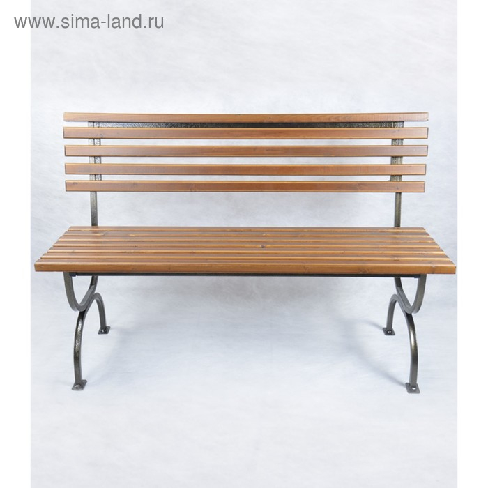 Скамейка для дачи со спинкой Скамейка для дачи со спинкой "Стандартная" 130х55х80см, деревянная, каркас металл, уличная