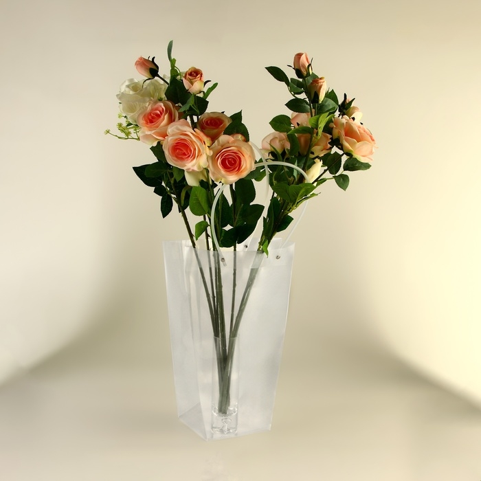 Сумка для цветов прозрачная, влагостойкая, 35х26х13 см