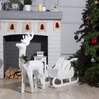 Светодиодная фигура &laquo;Олень&raquo;, 56 &times; 76 &times; 15 см, текстиль, металл, 220 В, свечение тёплое белое