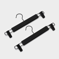 Вешалки для брюк и юбок LaDо́m Soft-touch, 32,5&times;13 см, 2 шт, с зажимами, цвет чёрный