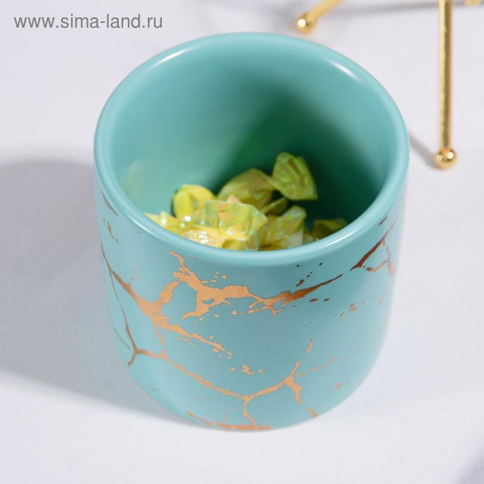 Конфетница керамическая &laquo;Изумруд&raquo;, 220 мл, 8,5&times;14 см, цвет изумрудный