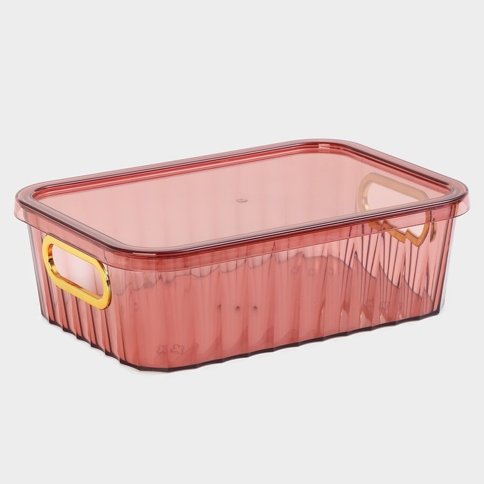 Контейнер для хранения с крышкой &laquo;Грани&raquo;, 25,5&times;18&times;8 см, цвет МИКС