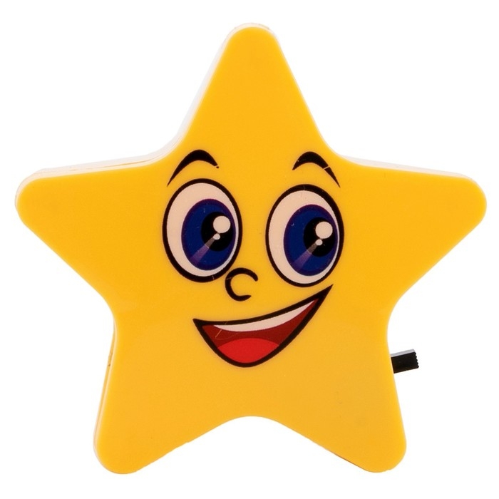 Ночник пластик LED Ночник пластик LED "Звёздочка" МИКС 8х8х2,5 см RISALUX