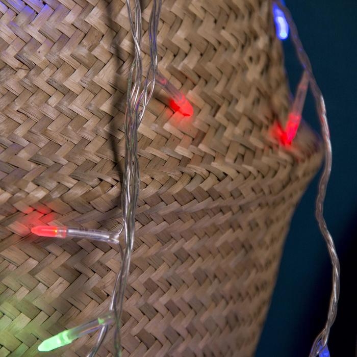 Гирлянда &laquo;Нить&raquo; 5 м с насадками &laquo;Игла&raquo;, IP20, прозрачная нить, 50 LED, свечение мульти, 8 режимов, 220 В