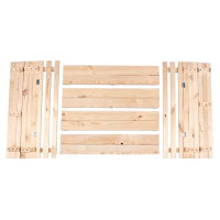 Песочница детская деревянная, с крышкой, 100 &times; 100 &times; 18 см, без покраски, лавочки (2 шт.), Greengo