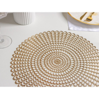 Салфетки сервировочные на стол Доляна &laquo;Солнечная&raquo;, d=38 см, 4 шт, цвет золотой