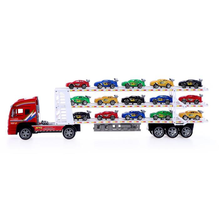 Грузовик инерционный &laquo;Автовоз&raquo;, с 15 машинами