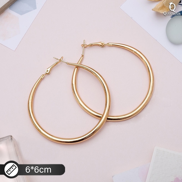 Серьги-кольца &laquo;Дискотека&raquo; лёгкие, d=6 см, цвет золото