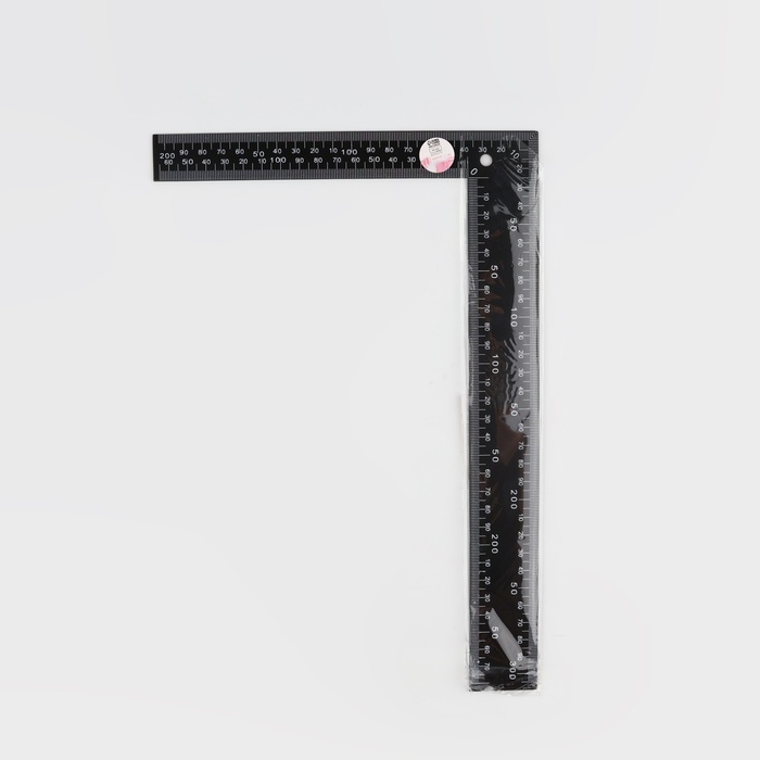 Линейка угольник, 20 × 30 см, S = 1,4 см, цвет чёрный Линейка угольник, 20 × 30 см, S = 1,4 см, цвет чёрный