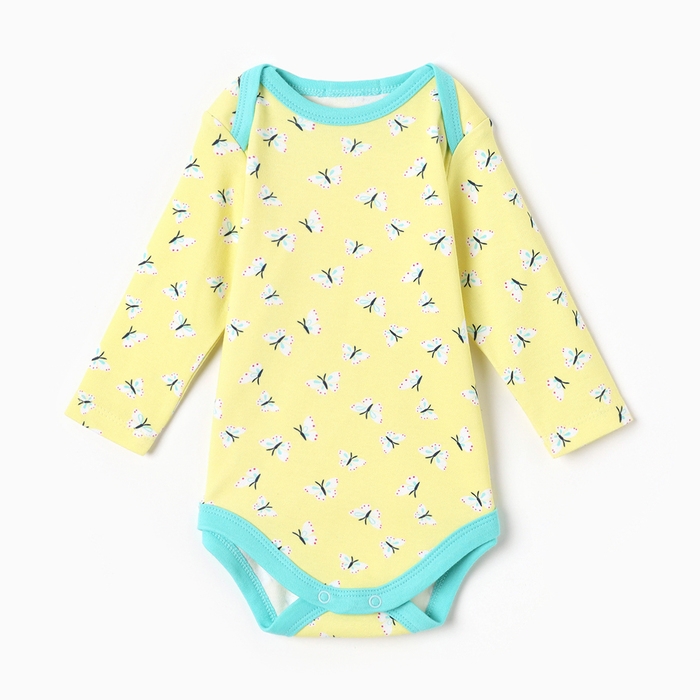 Боди детское, цвет желтый, рост 68 (3-6 мес)