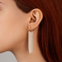 Серьги металл &laquo;Цепи&raquo; сборка, цвет серебряно-золотой