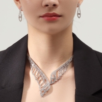 Набор 2 предмета: серьги, колье &laquo;Элит&raquo; крылья, цвет белый в серебре, 30 см