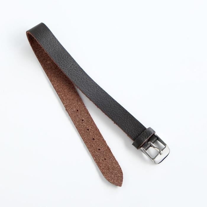 Ремешок для часов, женский, 12 мм, натуральная кожа, коричневый Ремешок для часов, женский, 12 мм, натуральная кожа, коричневый