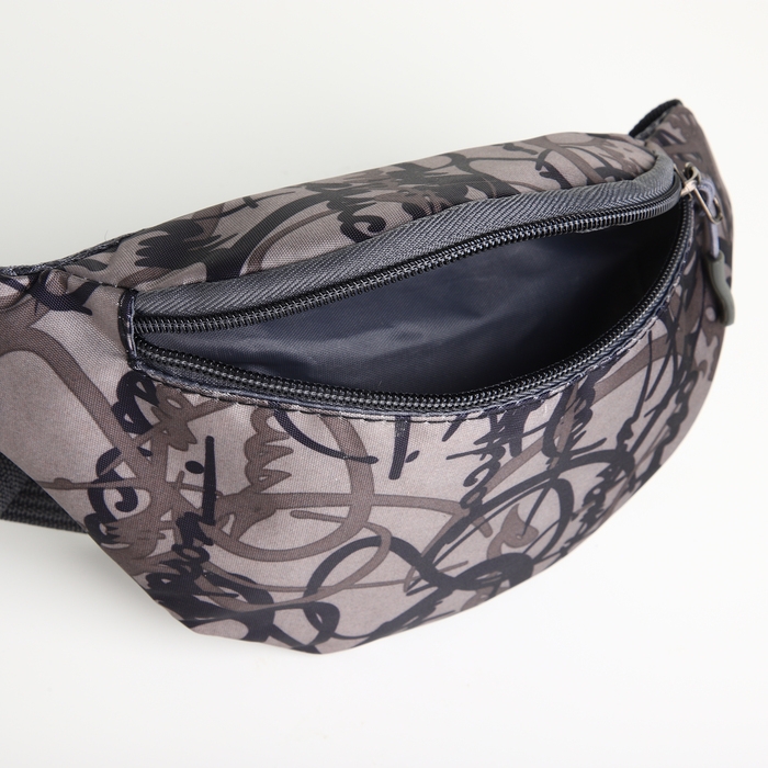 Сумка поясная детская на молнии, цвет серый