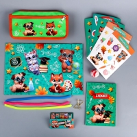 Подарочный набор школьника &laquo;Зверята&raquo;, 14 предметов