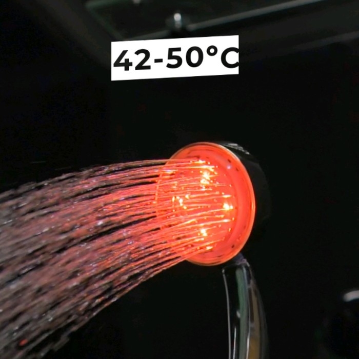 Душевая лейка ZEIN Z0015, с LED подсветкой, 3 цвета, пластик, цвет хром Душевая лейка ZEIN Z0015, с LED подсветкой, 3 цвета, пластик, цвет хром