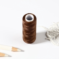 Нитки вощёные, круглые, 300D/3, 0,35 мм, 60 &plusmn; 2 м, цвет коричневый