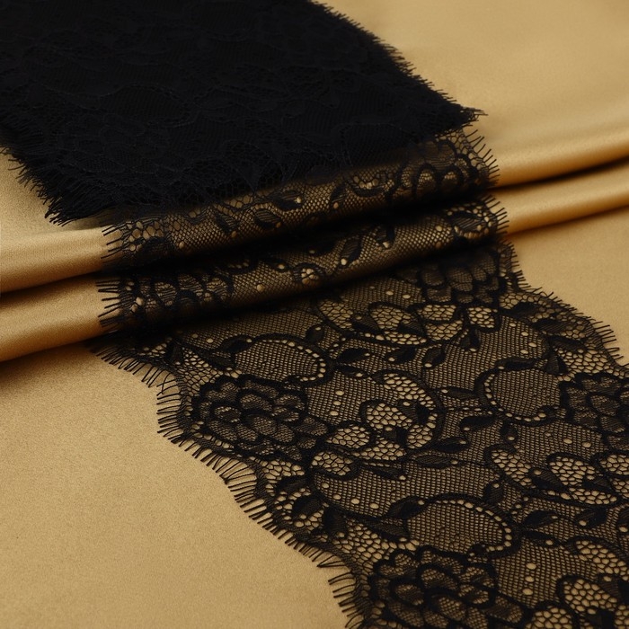 Кружево реснички, 175 мм × 3 ± 0,5 м, цвет чёрный Кружево реснички, 175 мм × 3 ± 0,5 м, цвет чёрный