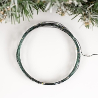 Гирлянда &laquo;Нить&raquo; 5 м роса, IP20, зелёная нить, 50 LED, 2 режима, батарейки AAх3 (нет в комплекте), свечение мульти