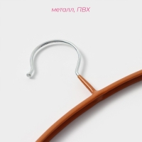 Плечики - вешалки для одежды Доляна, 42&times;20 см, 4 шт, антискользящее покрытие, цвет бронзовый