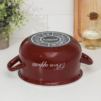 Кастрюля эмалированная &laquo;Бордо&raquo;, 3,1 л, индукция, цвет бордовый